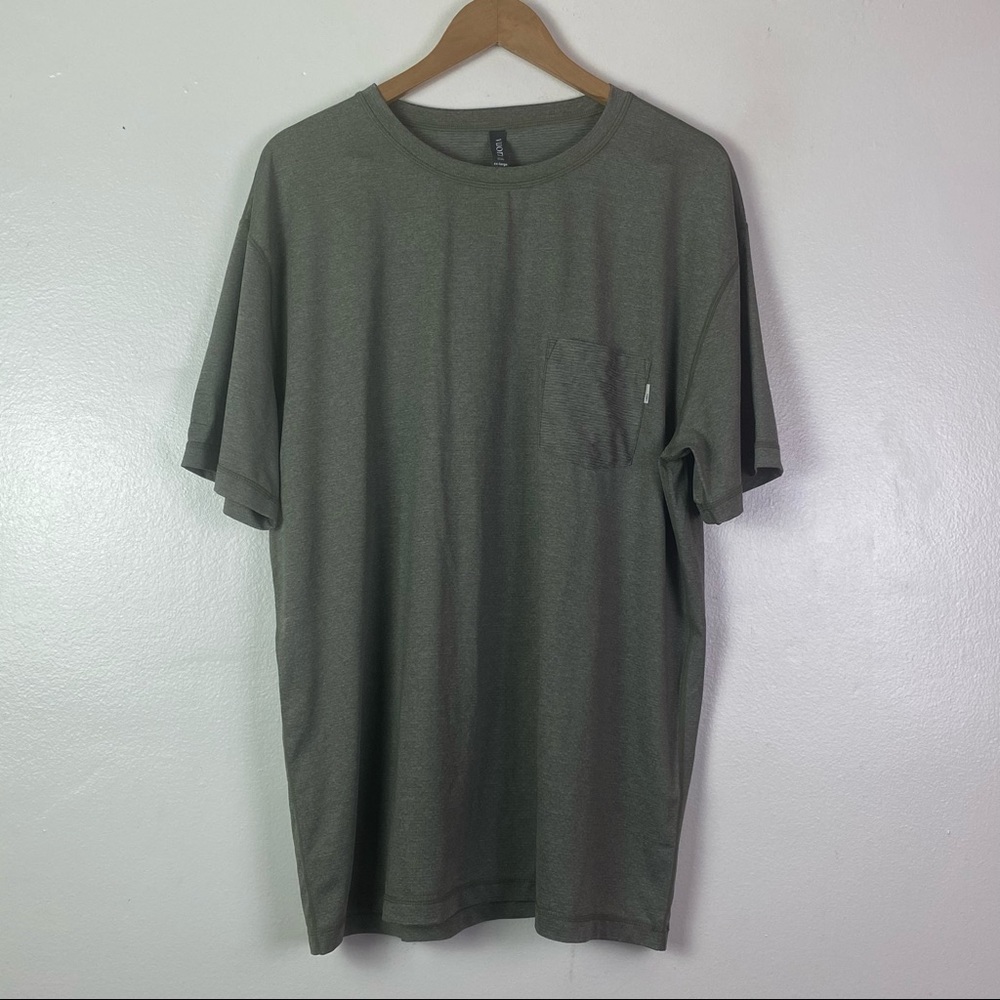 Vuori 2XL ARMY HEATHER GREEN Short Sleeve Tradewind Performance Tee T-Shirt - Picture 2 of 9